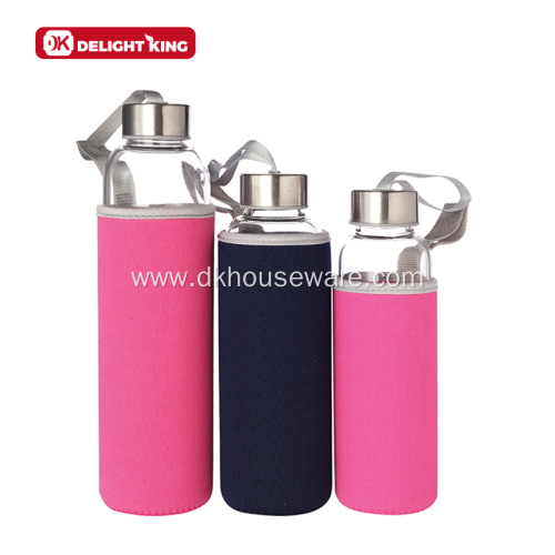 Borosilice Glass Water Bottle set with Insulated Sleeve